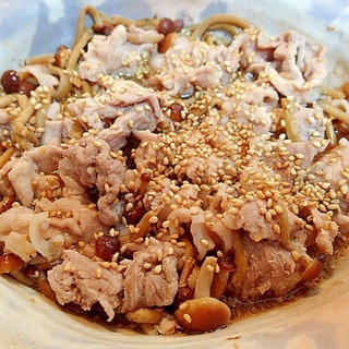 ヘルシー❤豚肉とかきの木茸の蒸しもの　ポン酢かけ❤